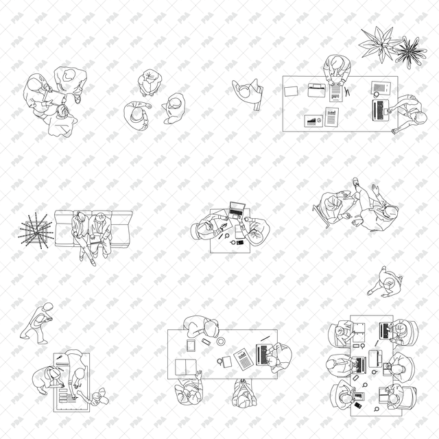 CAD and Vector Top View People, Plants and Objects Multi-Pack (11 in 1) - Post Digital Architecture — Free and Affordable Resources for Architects