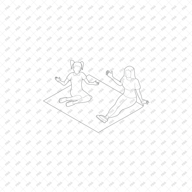 CAD, Vector, PNG Families at the Park in Isometric View - Post Digital Architecture — Free and Affordable Resources for Architects