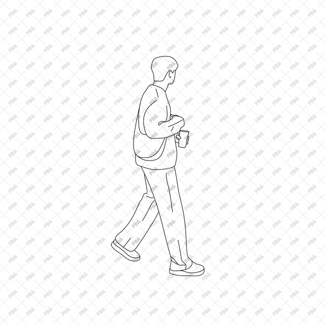 CAD, Vector, PNG Characters Shopping in Side View - Post Digital Architecture — Free and Affordable Resources for Architects