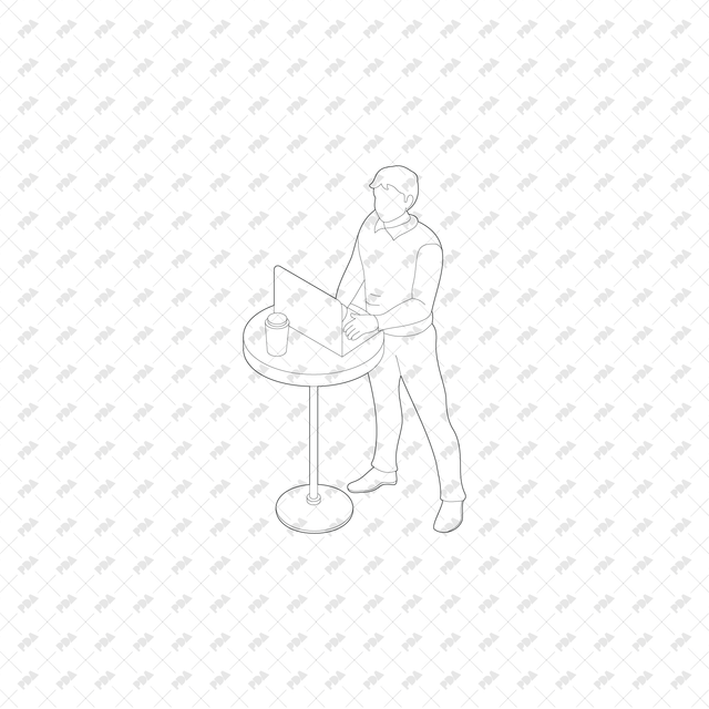 CAD, Vector, PNG People Enjoying at a Café in Isometric View - Post Digital Architecture — Free and Affordable Resources for Architects