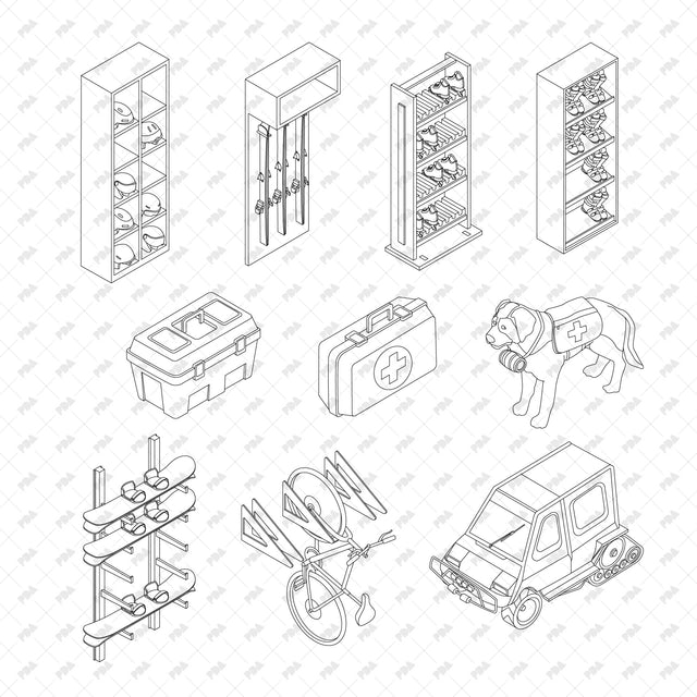 CAD, Vector Isometric Multi-Pack 3 - Post Digital Architecture — Free and Affordable Resources for Architects