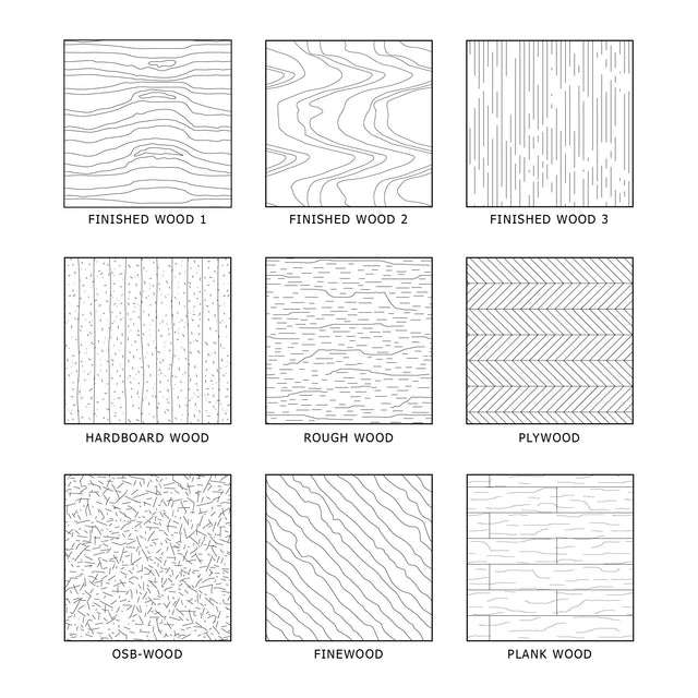 Illustrator Pattern Library - Wooden Patterns Big Set - Post Digital Architecture — Free and Affordable Resources for Architects