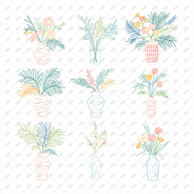 CAD, Vector Vases with Flowers - Post Digital Architecture — Free and Affordable Resources for Architects