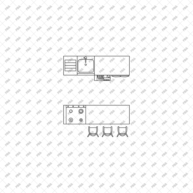 CAD, Vector Kitchens in Top View - Post Digital Architecture — Free and Affordable Resources for Architects