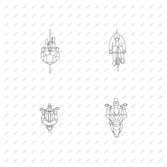 CAD, Vector, PNG Vehicles and Riders in Top View