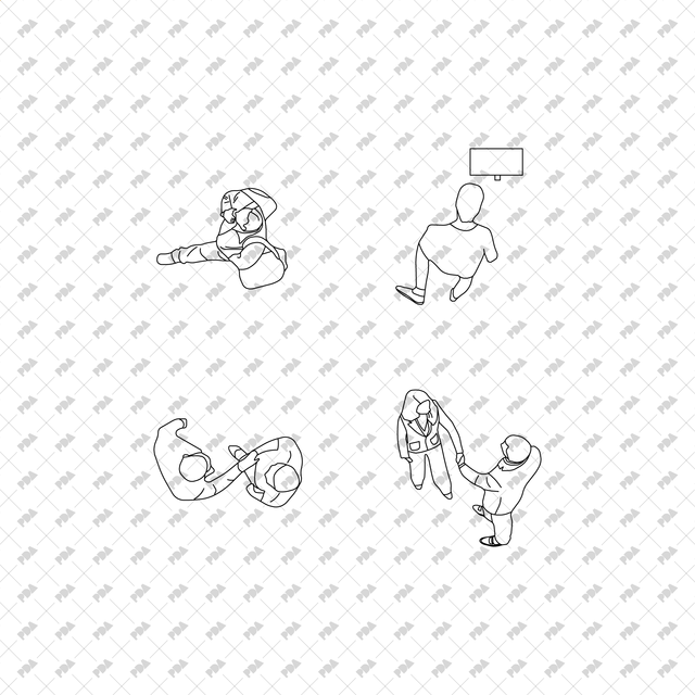 CAD, Vector Characters in Top View Multi-Pack
