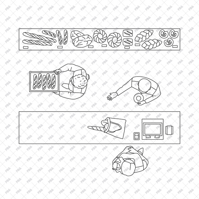 CAD, Vector All You Need for Bakery/ Cafeteria Design Multi Pack (Top, Side View) - Post Digital Architecture — Free and Affordable Resources for Architects