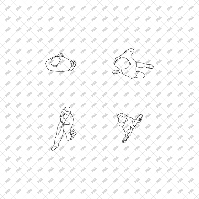 CAD, Vector Characters in Top View Multi-Pack