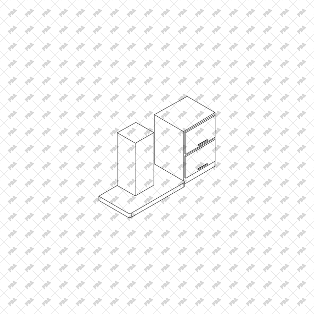 CAD, Vector Isometric Kitchen Furniture Set - Post Digital Architecture — Free and Affordable Resources for Architects