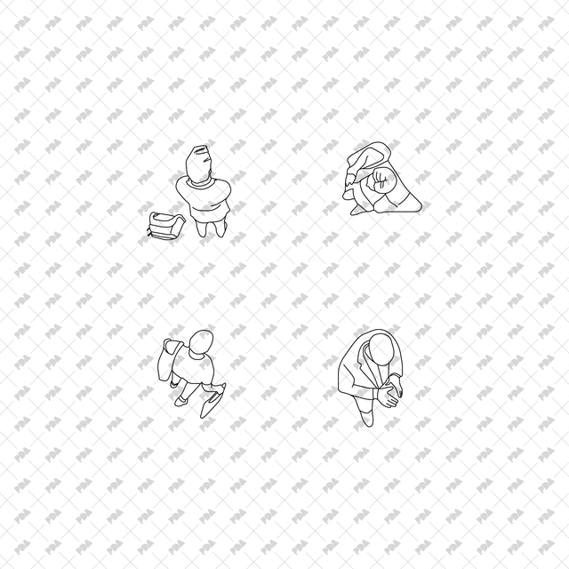 CAD, Vector Characters in Top View Multi-Pack