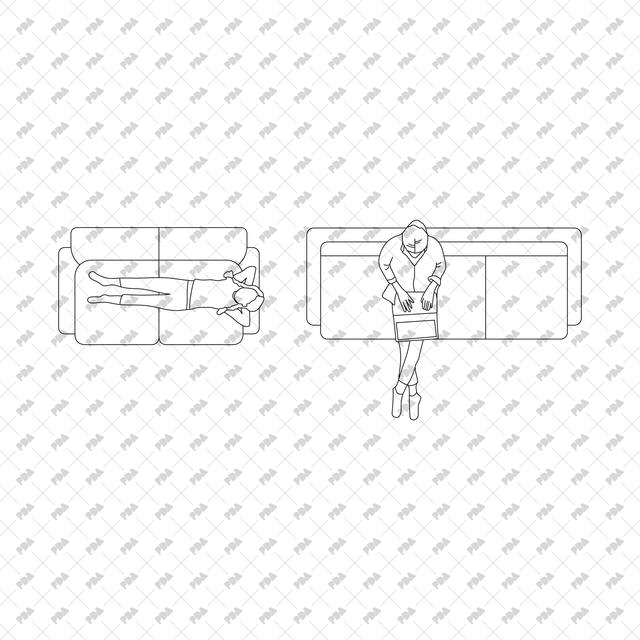 CAD, Vector Home Life Characters in Plan View Multi-Pack (Top view) - Post Digital Architecture — Free and Affordable Resources for Architects