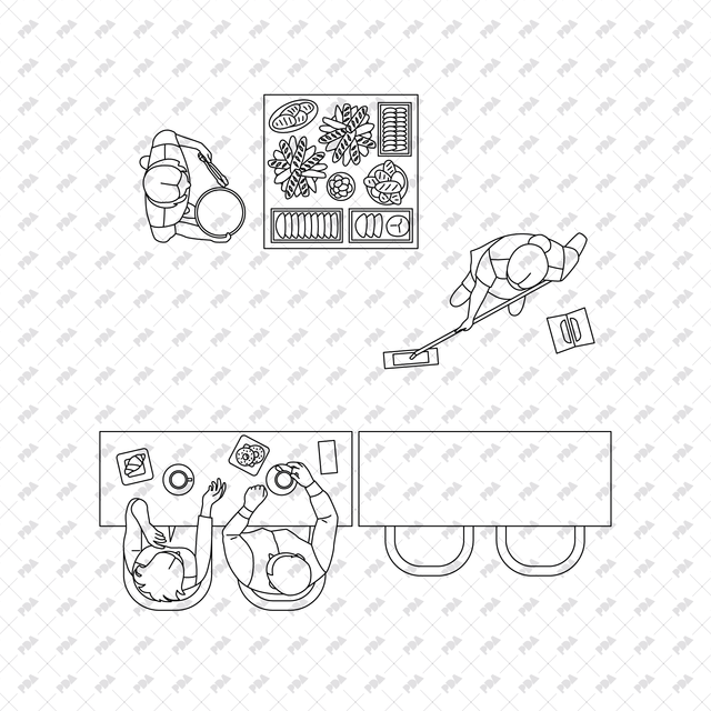 CAD, Vector All You Need for Bakery/ Cafeteria Design Multi Pack (Top, Side View) - Post Digital Architecture — Free and Affordable Resources for Architects