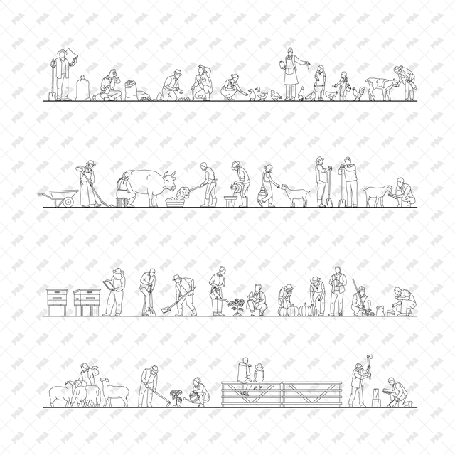 CAD, Vector Farm Set - Post Digital Architecture — Free and Affordable Resources for Architects