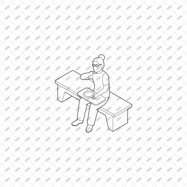 CAD, Vector, PNG Isometric Elderly People - Post Digital Architecture — Free and Affordable Resources for Architects