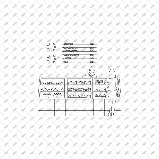 CAD, Vector Italian Deli, Pizzeria and Market in Front and Side Views Multi-Pack