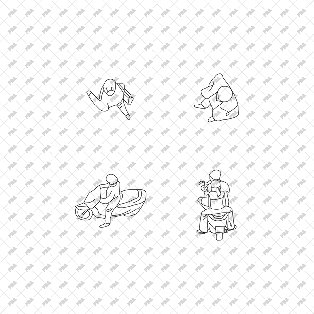 CAD, Vector Characters in Top View Multi-Pack