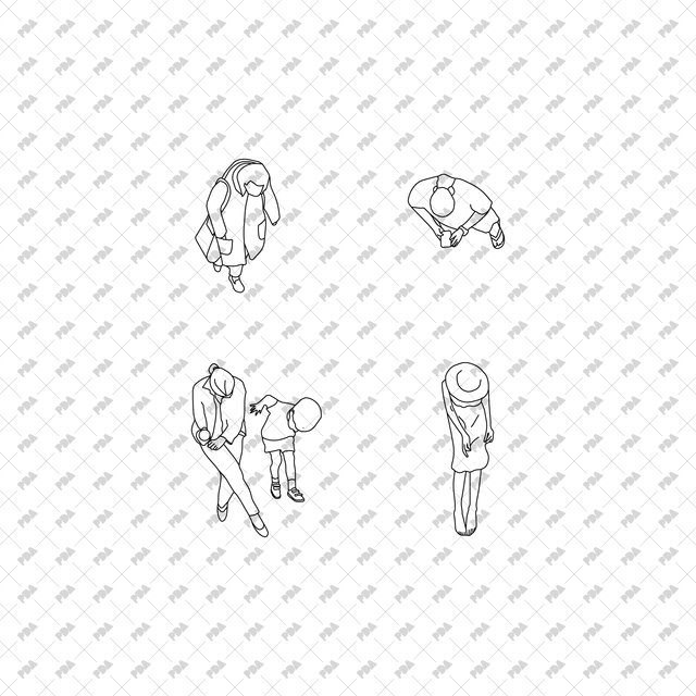 CAD, Vector Characters in Top View Multi-Pack