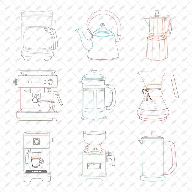 CAD Vector PNG Coffee Gadgets - Post Digital Architecture — Free and Affordable Resources for Architects