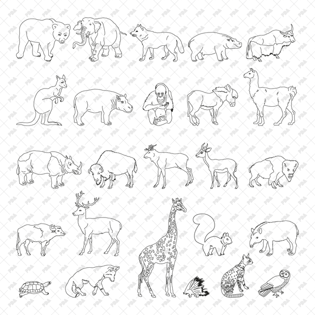 CAD, Vector, PNG Animals - Post Digital Architecture — Free and Affordable Resources for Architects