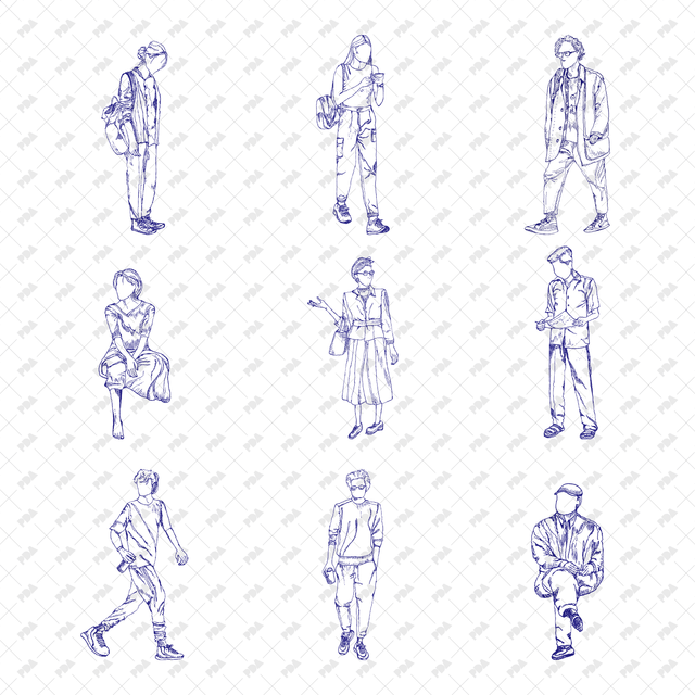 PNG Hand-Drawn Street Characters - Post Digital Architecture — Free and Affordable Resources for Architects