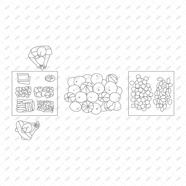 CAD, Vector All You Need for a Farmers' Market Design (Top view) - Post Digital Architecture — Free and Affordable Resources for Architects