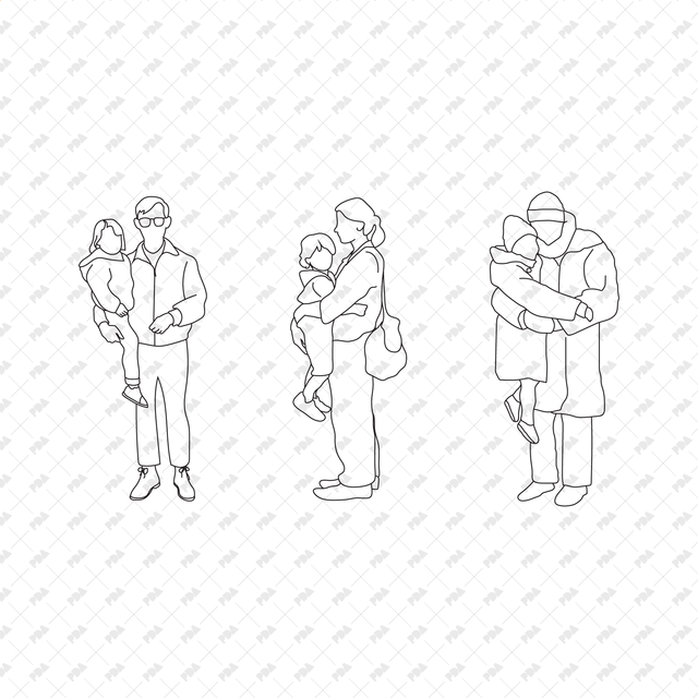 CAD, Vector Parents Holding Children Set - Post Digital Architecture — Free and Affordable Resources for Architects