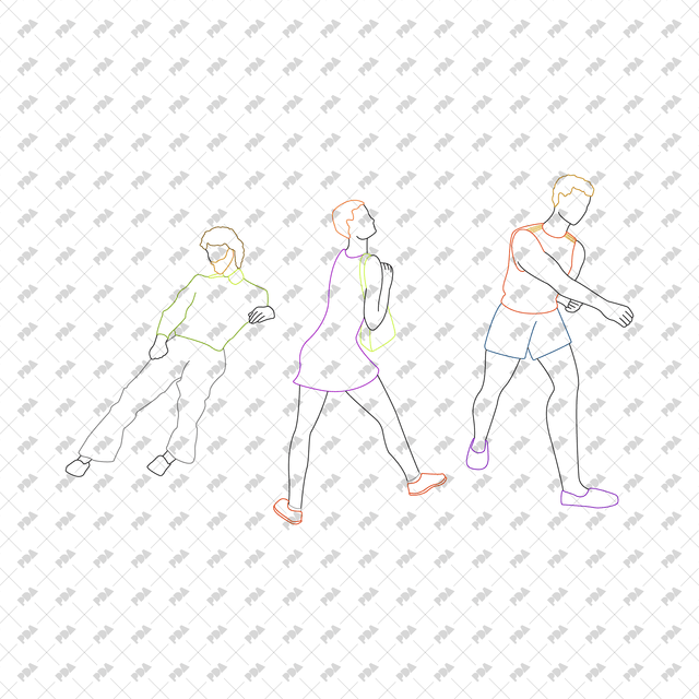 CAD, Vector, PNG Line Art Characters Inspired by David Hockney - Post Digital Architecture — Free and Affordable Resources for Architects