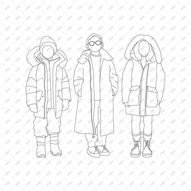 CAD, Vector People Dressed for Winter Set - Post Digital Architecture — Free and Affordable Resources for Architects