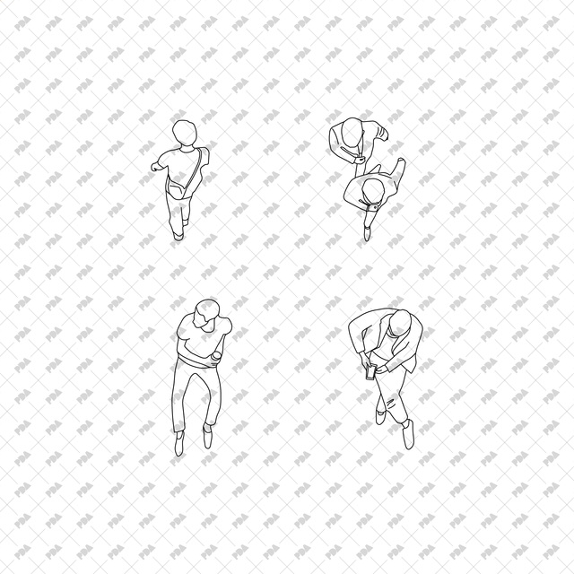 CAD, Vector Characters in Top View Multi-Pack