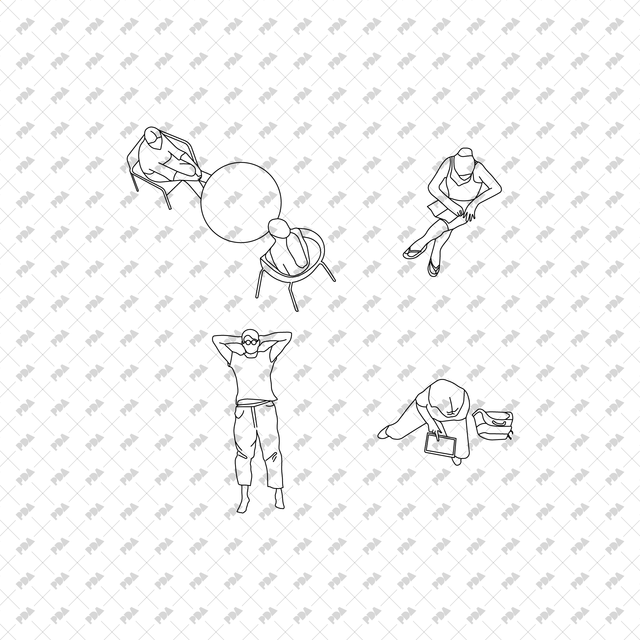 CAD, Vector Characters in Top View Multi-Pack