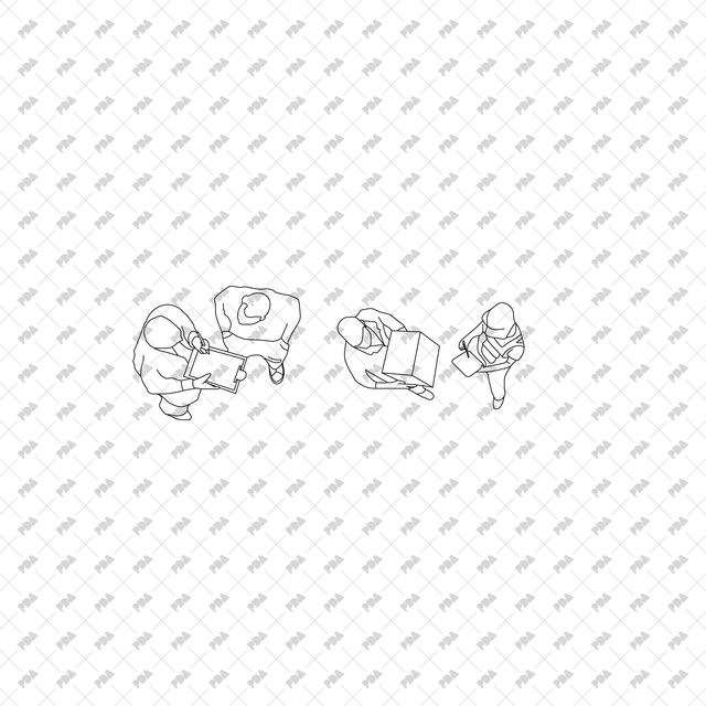 CAD, Vector Home Life Characters in Plan View Multi-Pack (Top view) - Post Digital Architecture — Free and Affordable Resources for Architects