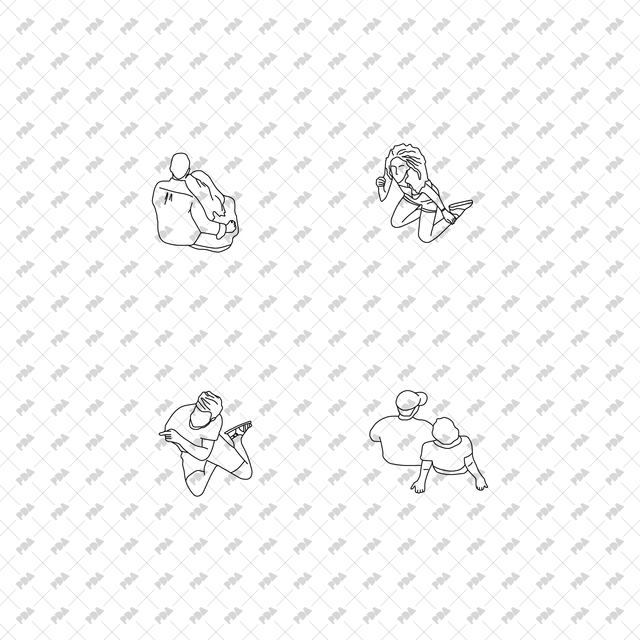 CAD, Vector Characters in Top View Multi-Pack