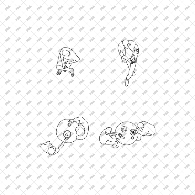 CAD, Vector Characters in Top View Multi-Pack