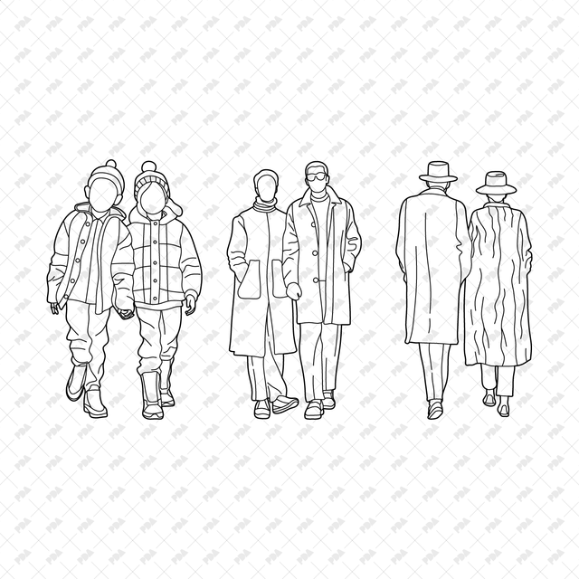 CAD, Vector Winter Couples Set - Post Digital Architecture — Free and Affordable Resources for Architects