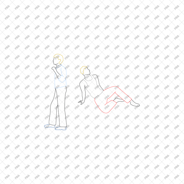CAD, Vector, PNG Line Art Characters Inspired by David Hockney - Post Digital Architecture — Free and Affordable Resources for Architects