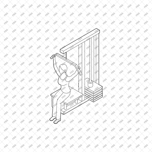 CAD, Vector, PNG Isometric View Workout Characters