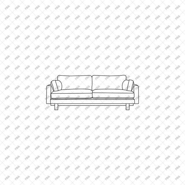 CAD, Vector Sofas in Front View - Post Digital Architecture — Free and Affordable Resources for Architects