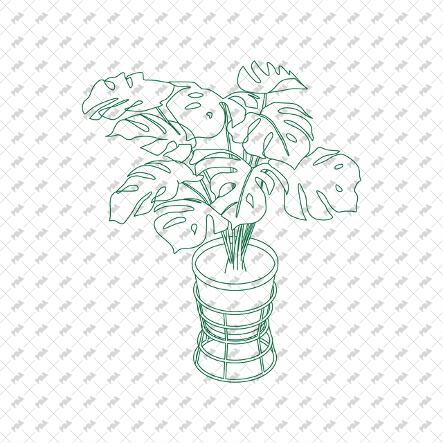 CAD, Vector Isometric Leafy Plants in Planters - Post Digital Architecture — Free and Affordable Resources for Architects