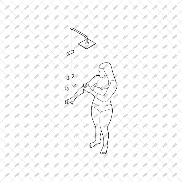 CAD, Vector, PNG Isometric View Shower Users - Post Digital Architecture — Free and Affordable Resources for Architects