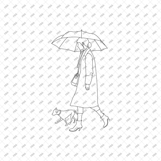 CAD, Vector People With Umbrellas Set - Post Digital Architecture — Free and Affordable Resources for Architects