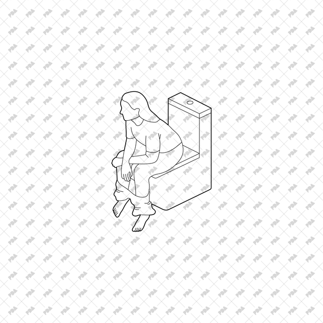CAD, Vector, PNG Isometric View Toilet Users - Post Digital Architecture — Free and Affordable Resources for Architects
