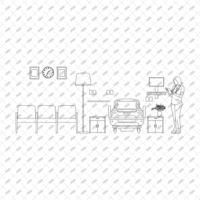 CAD, Vector, PNG Nursing Elderly Home Multi Pack (Front view and side view) - Post Digital Architecture — Free and Affordable Resources for Architects
