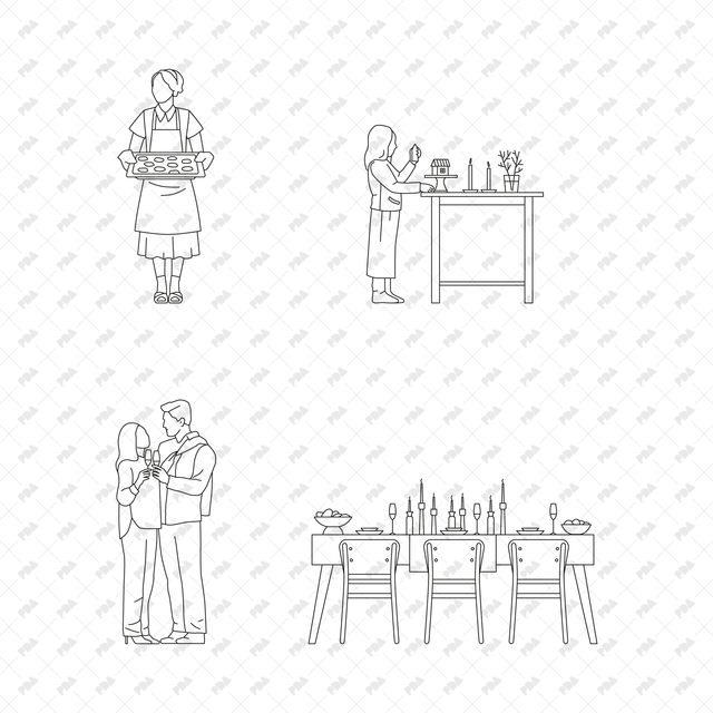 Christmas Set (Front and side view) - Post Digital Architecture — Free and Affordable Resources for Architects