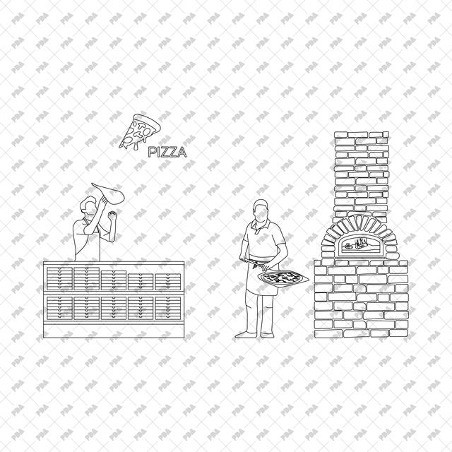CAD, Vector Italian Deli, Pizzeria and Market in Front and Side Views Multi-Pack - Post Digital Architecture — Free and Affordable Resources for Architects