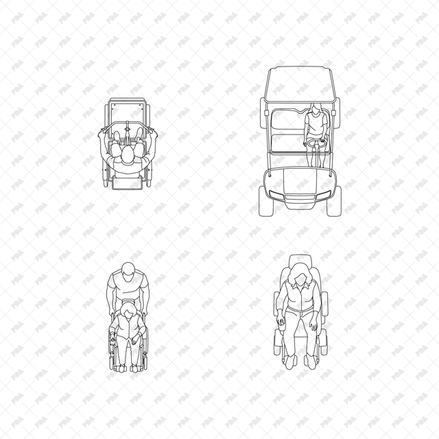 CAD, Vector, PNG Vehicles and Riders in Top View