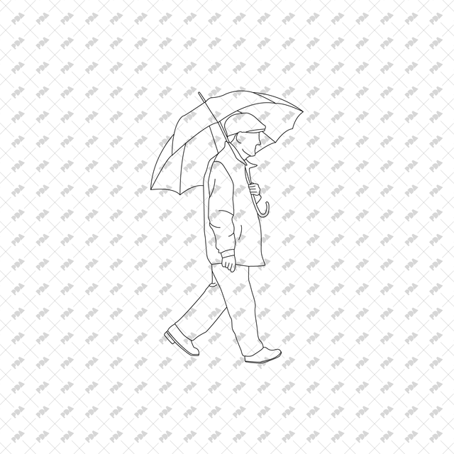 CAD, Vector People With Umbrellas Set - Post Digital Architecture — Free and Affordable Resources for Architects