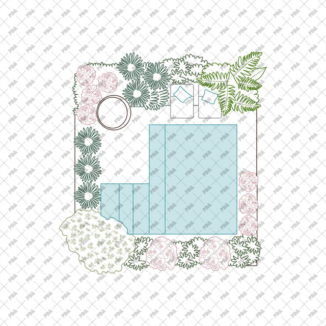 CAD, Vector, PNG Swimming Pools in Top View in Color and B/W - Post Digital Architecture — Free and Affordable Resources for Architects