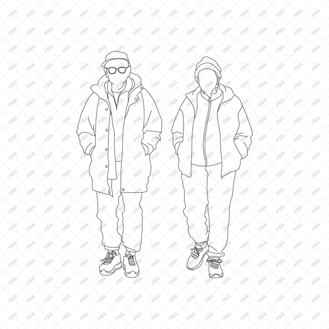 CAD, Vector People Dressed for Winter Set - Post Digital Architecture — Free and Affordable Resources for Architects