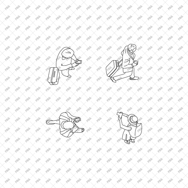 CAD, Vector Characters in Top View Multi-Pack