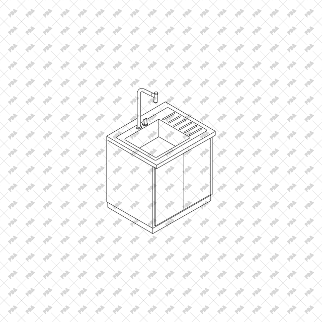 CAD, Vector Isometric Kitchen Furniture Set - Post Digital Architecture — Free and Affordable Resources for Architects